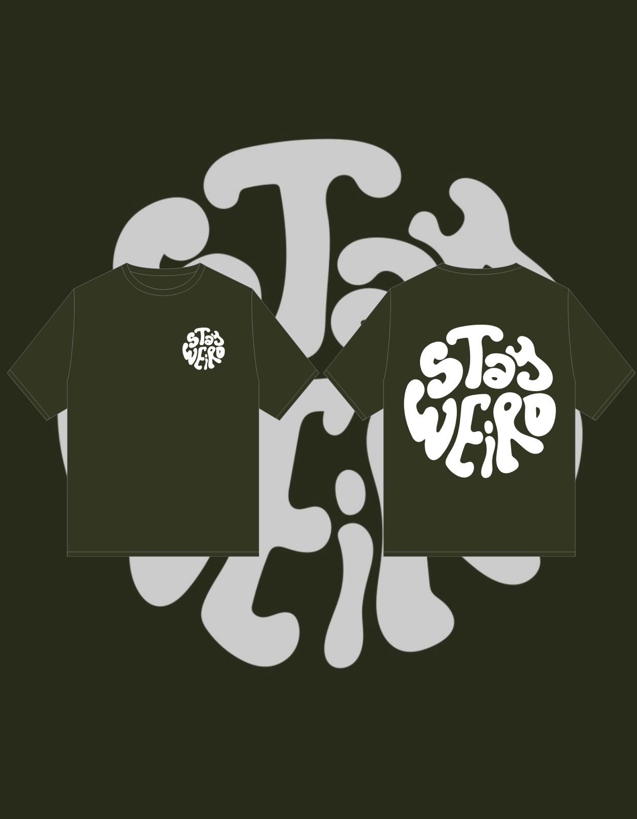 Drop Shoulder T-Shirt STAY WEIRD