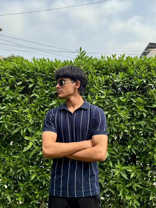 Navy Blue Old Money Shirt