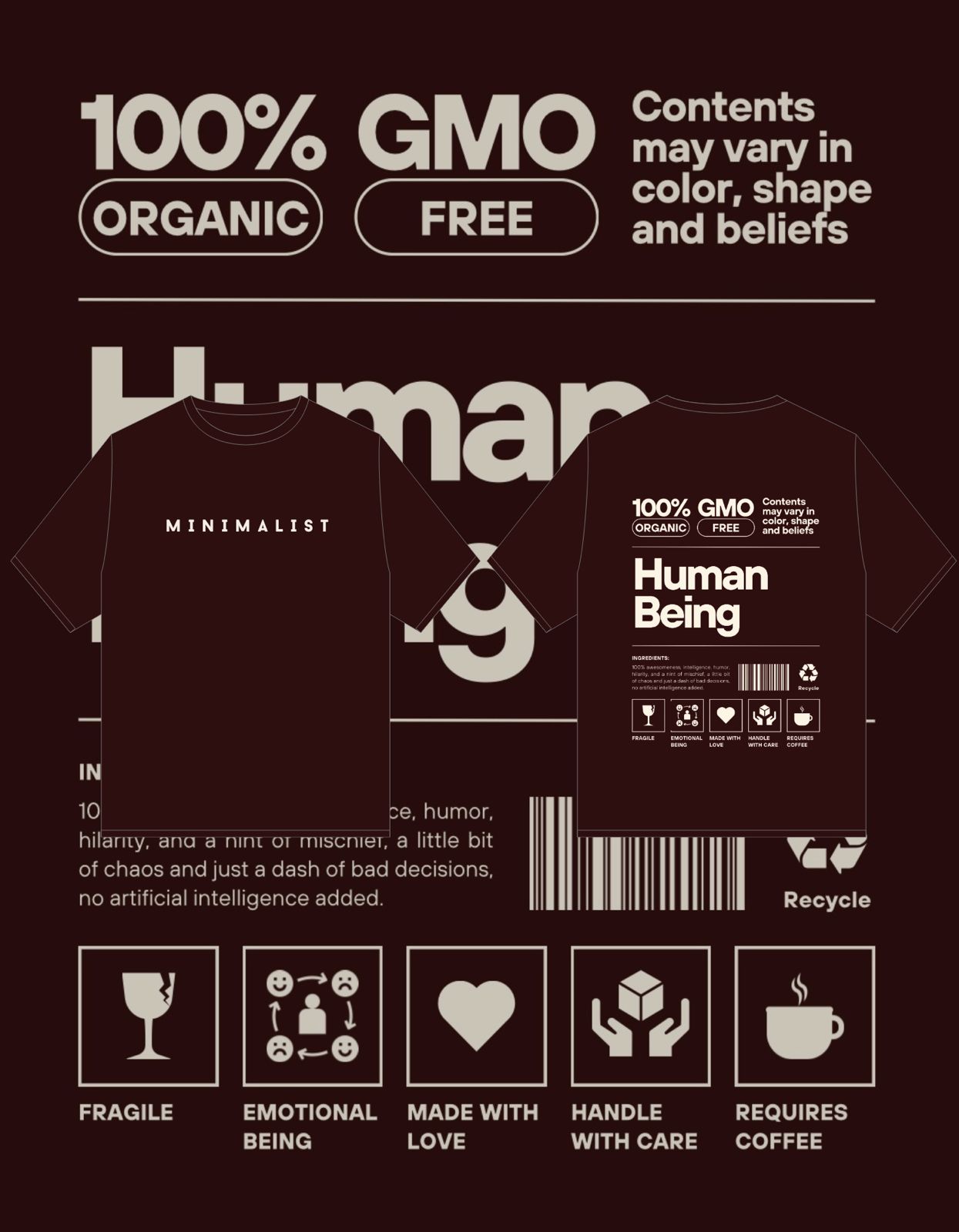 Drop Shoulder T-Shirt HUMAN BEING