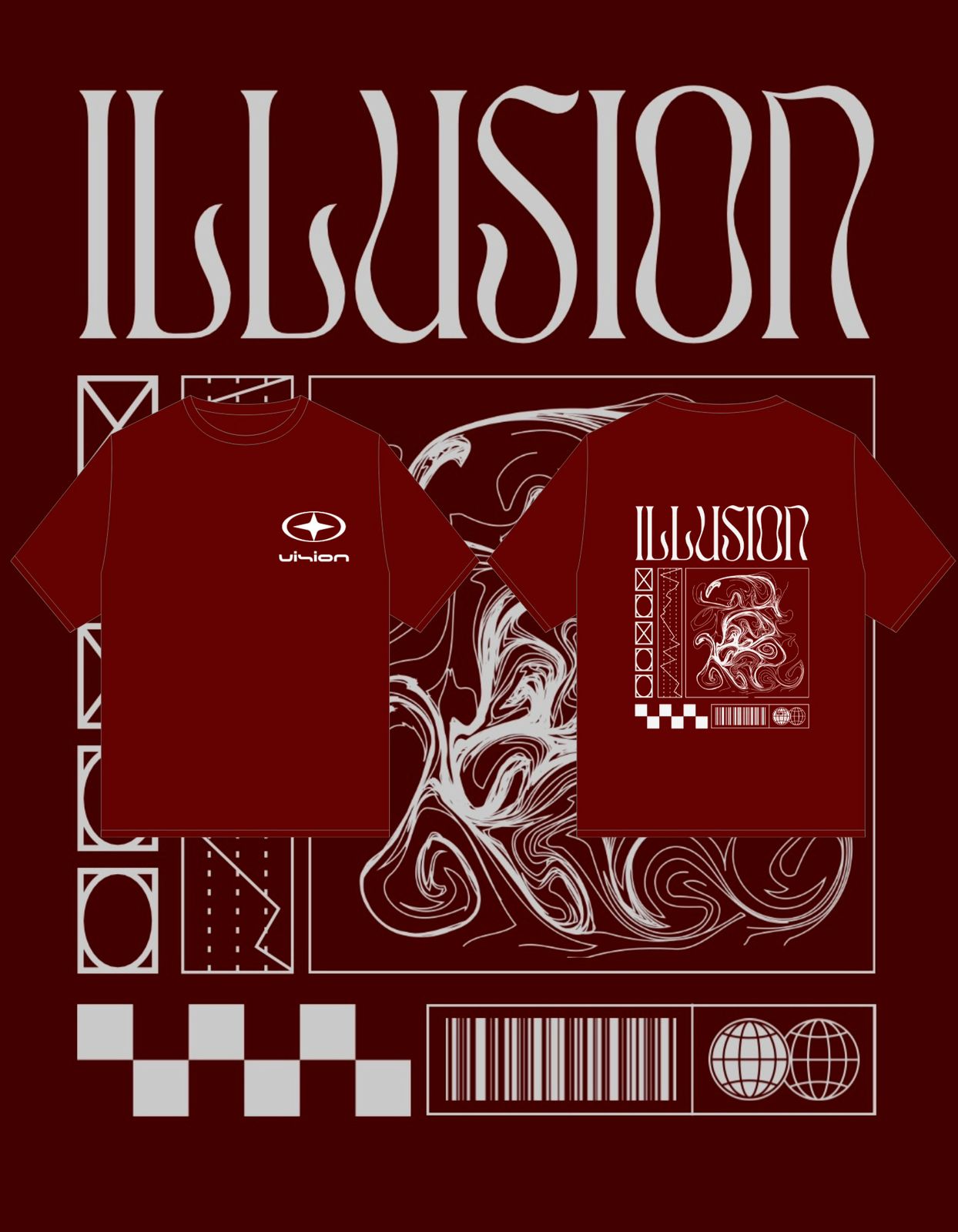 Drop Shoulder T-Shirt ILLUSION