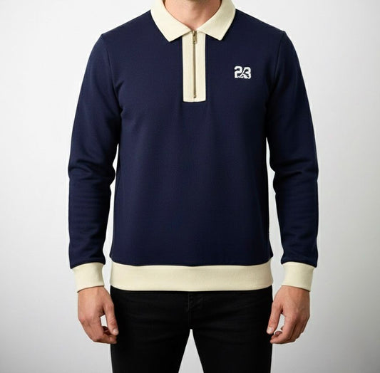 The '23' Quarter Zip Sweatshirt - Navy Blue
