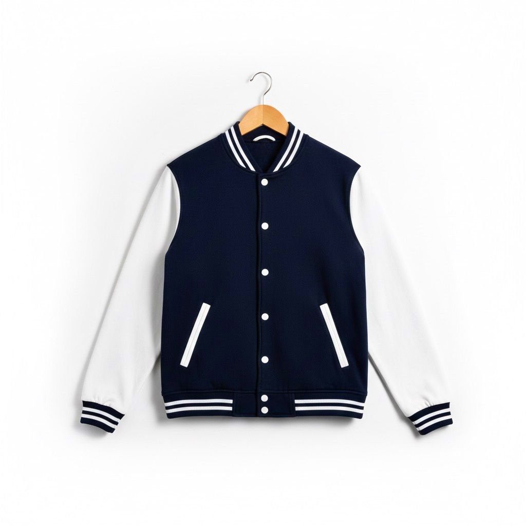 Varsity Jacket Navy Blue & White