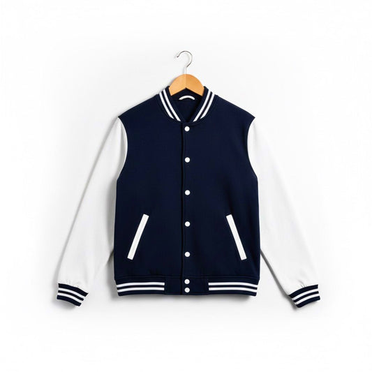 Varsity Jacket Navy Blue & White