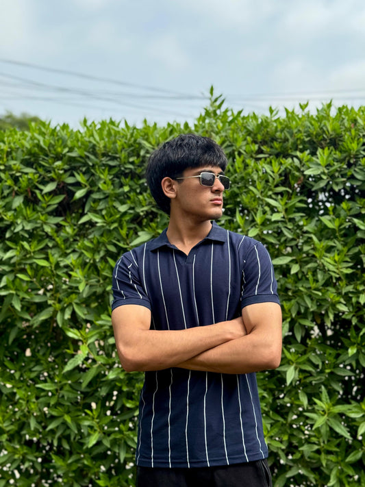 Navy Blue Old Money Shirt
