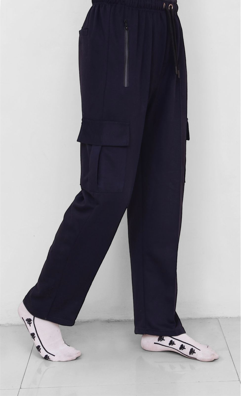 Cargo Zipper Trouser - Navy Blue