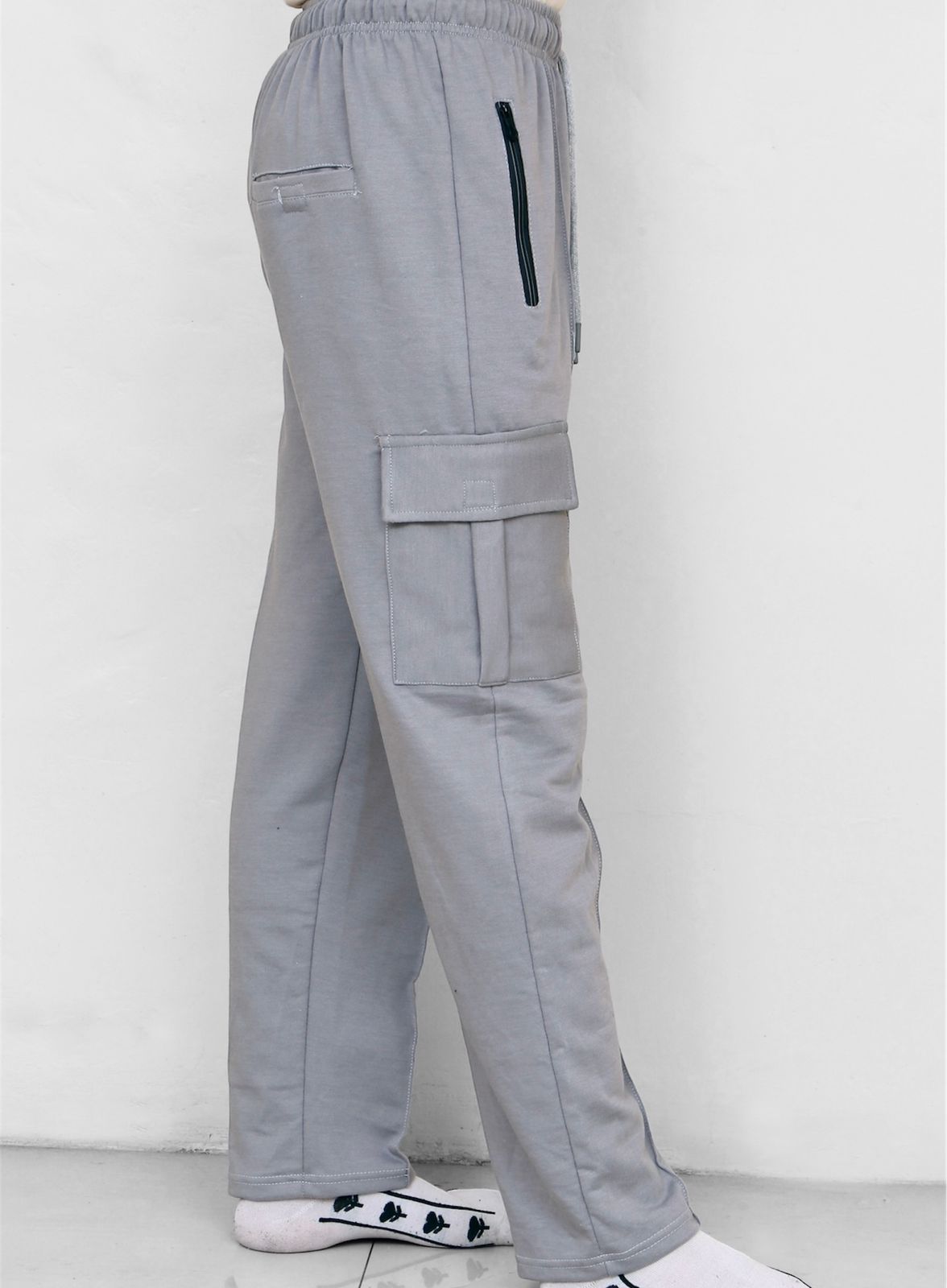 Cargo Zipper Trouser - Steel Grey