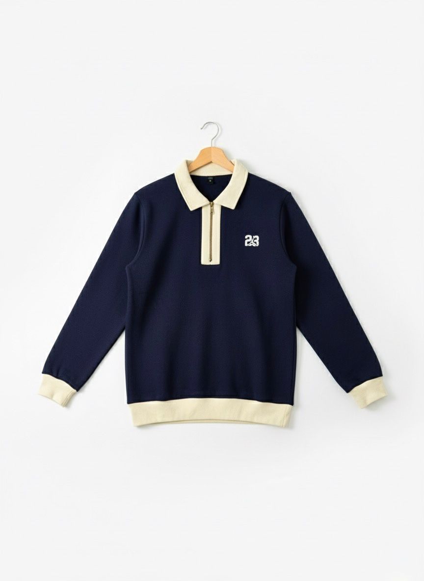 The '23' Quarter Zip Sweatshirt - Navy Blue