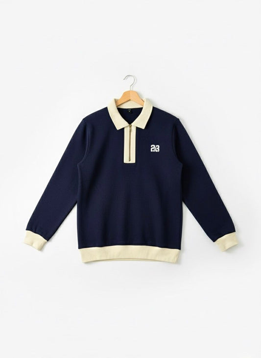The '23' Quarter Zip Sweatshirt - Navy Blue
