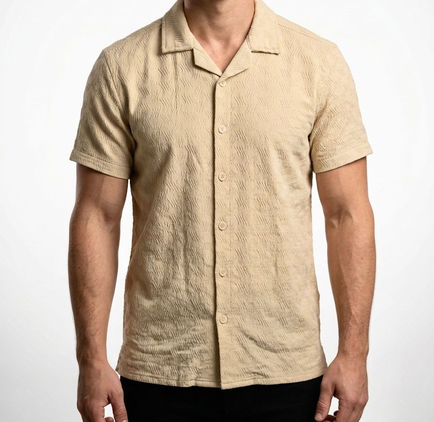 Textured Knitted Cuban Shirt