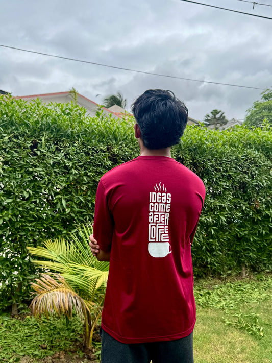 Drop Shoulder T-Shirt IDEAS COME AFTER COFFEE