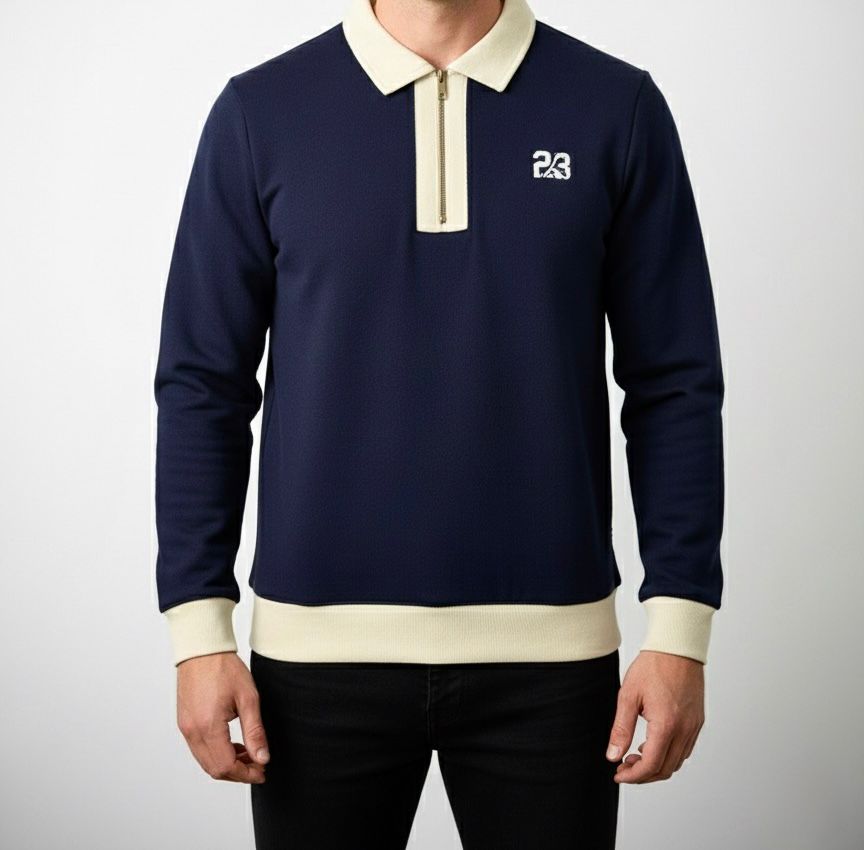 The '23' Quarter Zip Sweatshirt - Navy Blue