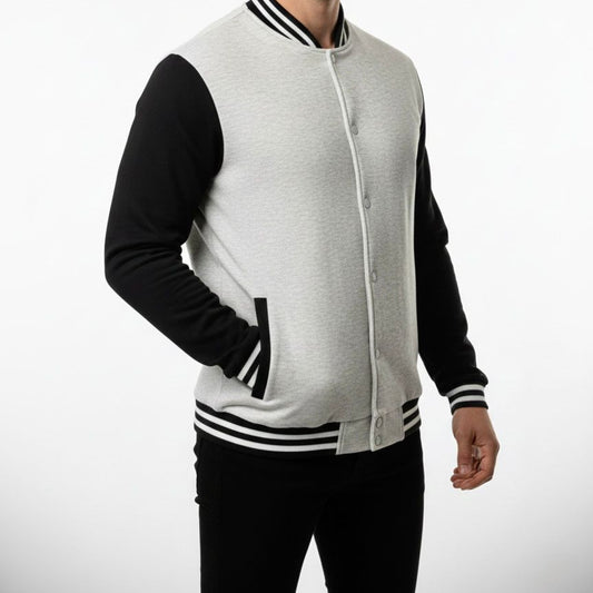 Varsity Jacket Heather Grey & Black
